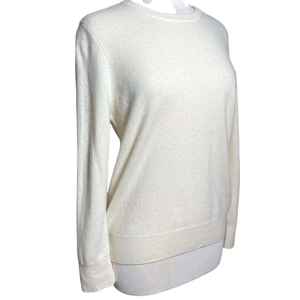 NAADAM Women’s The Original Cashmere Crewneck Sweater in White - Picture 3 of 5